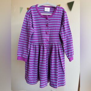 HANNA ANDERSSON | Purple and Teal Striped Dress